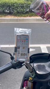 MD-C1376 Sarung HP Transparan Anti Air Universal / Sarung Handphone Tahan Air / Tas HP Motor