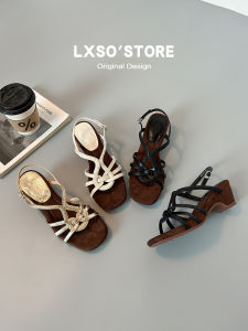 Woven Hollow Leather Sandals