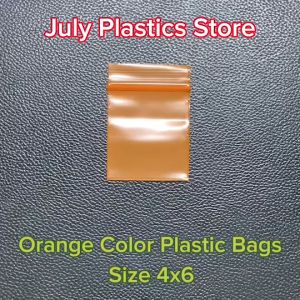ถุงซิปสีส้ม Orange ขนาด 4x6 ซม. (แพค 100 ใบ) ถุงพลาสติกใส่ครื่องประดับ ถุงซิปใส่ของ ถุงใส่อาหาร Model A โดย July Plastics