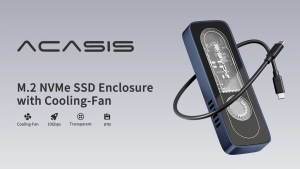 ACASIS 10Gbps M.2 NVME SSD Enclosure Case Built-in Cooling Fan Type-C M2 PCIE NVME SSD box For 2230 2242 2260 2280 nvme ssd Case