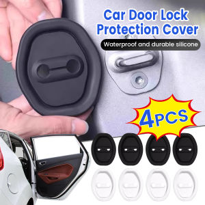 Seeko 4Pcs/pack Universal Car Door Lock Buckle Silicone Cover Car Door Shock-absorbing Anti-collision