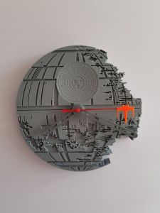 Đồng hồ tường đầy sao tử thần in 3D-Mô hình trạm vũ trụ thiên hà trang trí tường với giây x Cánh Đồng hồ thạch anh im lặng hoạt động bằng pin tay cho phòng ngủ phòng khách quán Nam quà tặng cho người hâm mô khoa học viễn tưởng