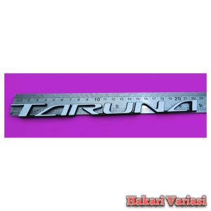 Emblem logo Timbul Tulisan TARUNA Satu Set warna Silver Mengkilap Sepasang Lengkap dengan Perekat yang Kuat langsung pasang plug&play mobil Daihatsu se pasang tempelan lambang taruna