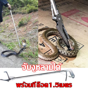 50ปีไม่เปลี่ยนรูปทรง ไม้จับงู 2024รุ่นอัพเกรด หนาขึ้นสแตนเลส ไม้จับงูแบบคีบ จับแน่นหนีไม่รอด แรงจับทรงพลัง ปลอดภัย การออกแบบที่ล็อคอัตโนมัติ อุปกรณ์จับงู 1.5 ม พับได้ ปากกว้างสุด10ซม ไม้คีบงู ผู้หญิงก็ใช้งานได้ง่ายๆ snake catcher