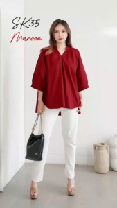 Blouse Nayla Office Chic – Atasan Wanita Kerja Kekinian | Adem Elegan Muat XXL