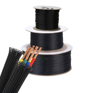 328 ฟุตสัตว์เลี้ยงขยาย Braided Sleeving สายตาข่ายลวด Loom สําหรับสํานักงานทีวีคอมพิวเตอร์โฮมเธียเตอร์เครื่องยนต์ Bay สายไฟ Organizer