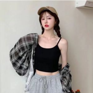 ผู้หญิง ผ้าคออตอล ฝ้าย B-047 ซึ่งเป็นสายเดี่ยว แบบสวม ครึ่งตัว ผู้หญิง ผ้านิ่ม และเสื้อกล้าม ระบายอากาศ