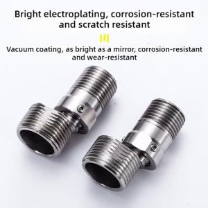 2Pcs Stainless Steel Angled Curved Foot 360 Rotatable Angle Adjustment Eccentric Screw Corner Wall Mounted Shower Faucet Adapter