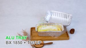Alumunium Foil Tray Cup BX 1850 + Tutup Spaghetti Brulee Lasagna Mentai Dimsum Brownies Roti Macaroni Schotel isi 100 pcs