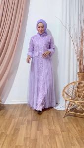 GAMIS BUSUI VANESA TILE FULL BRUKAT MUTIARA SIZE M L XL XXL DRESS KONDANGAN GAMIS TILE BRUKAT MUTIARA GAMIS REMAJA