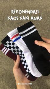 Kaos Kaki Anak Motif Strip Oldschool Panjang Tebal 1-5 Tahun