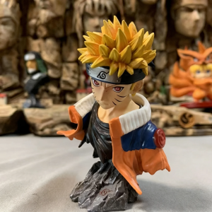 Bandai | 10cm Anime Naruto Figure Kurama Naruto Sasuke Figurine Statue Model PVC Collection Desktop Action Figure Toy Kid Gifts