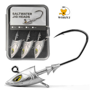 WODJYJ 5pcs/Box 14g 21g 28g 42g Fishing jigging head hooksBig heavy fishing hooks for sea fishing big game fishhook soft lure