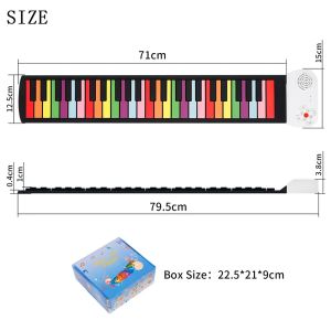 IRIN | IRIN 61/49-Key Portable Digital Piano Soft Silicone Electronic Organ Midi Keyboard Musical Instrument for Kids Gift