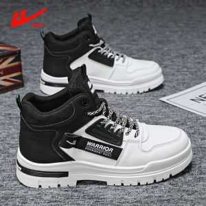 High-Top Work Boots Mens Martin Boots British Style Sporty Large Size 45 Casual Shoes Short Tube Mesh Lining Leather PVC