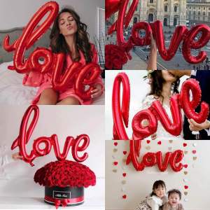 2024Love balloon aluminum foil 4 colors 70 * 104cm Valentines Day lang
