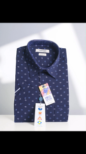 Áo sơ mi Việt Tiến tay ngắn vải hoa hồng