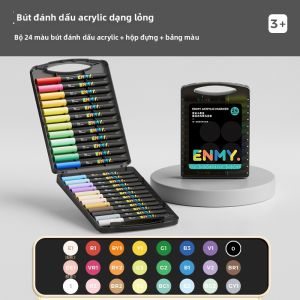 Bút Dạ Quang Màu Acrylic Enmy Little Black Box đầu mềm 60-80 màu cho học sinh