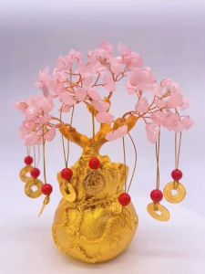 Natural Quartz Crystal Money Tree Feng Shui Crystal Tree Healing for Home Decoration Wealth and Luck
