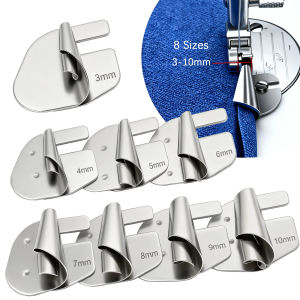 8 Pcs Rolled Hemmer Foot Set 3-10mm with Pull Tube Spiral Edge Roller Presser Feet for Sewing Machine Quick Tools & Accessories