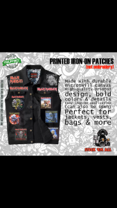 IRON MAIDEN -inspired Printed Iron-On DIY Patches for Jacket Decoration. Features 2026 patches with band logos and album art. Suitable for customizing denim jackets. Ideal for rock music enthusiasts.