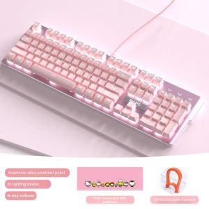 BASTC | Gaming and Office Use Pink Mechanical Keyboard Hongcha Switch