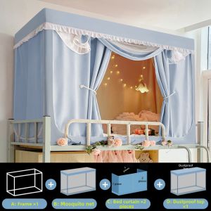 YANYANGTIAN | Full Blackout Integrated Bunk Bed Canopy Mosquito Net 90x190