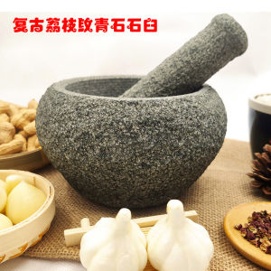 Natural Green Stone Mortar Home Use Garlic Crusher Spice Grinder Kitchen Tool Easy to Clean Durable Stone Pestle And Mortar
