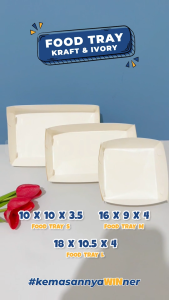 (Isi 20 pcs) Paper Food Tray M 16x9x4 / Nampan Makanan Kertas Piring Kertas Alas Kentang Sosis Burger