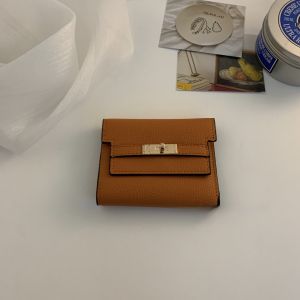 High-End Feelings! Buckle Wallet Women PU Leather Multi-Card Slot Trendy Minimalist Tri-Fold Short Leather Clip Card Holder