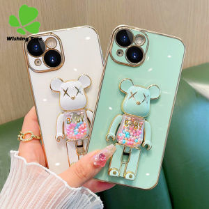 Ốp Lưng Điện Thoại Mềm Mạ Vàng Sang Trọng Giá Đỡ Gấu Bạo Lực Hạt Đường Dành Cho Huawei Nova 10 Pro Nova 9 SE Nova 9 Nova 8 SE Nova 8i Nova 8 Nova 7 SE Nova 7i Nova 7 Nova 5T Nova 4E Nova 3i