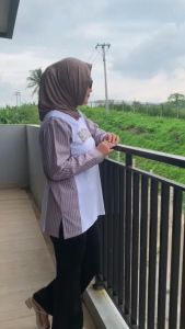 Azura Pashion Terbaru kaos Wanita Lengan Panjang Kacing
