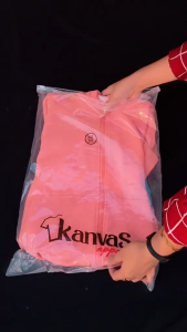 Kanvas Hoodie Jacket for Men & Women Full-Zip w/ Drawstring & Pockets Long Sleeve Sweaters Plain Sweatshirts Peach