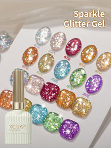 1/ 10pcs 15ML Glitter Silver Color Nail Gel Polish Semi-permanent Varnish Soak Off Nail Art  UV LED Gel Manicure For Summer