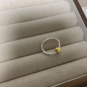 S925 Sterling Silver Ring Fashionable Commute Style Geometric Pattern Vintage Simple Pure Silver Ball Ball Broken Silver Ring