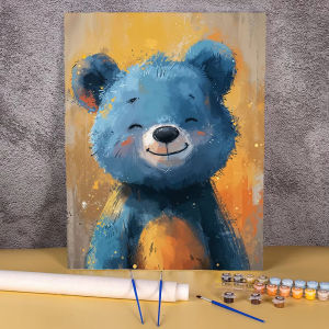 BILIBILI | Kids Coloring Drawing Number on Canvas Diy Acrylic Painting Package Children Paint By Numbers Cartoon Wall Picture for Bedroom