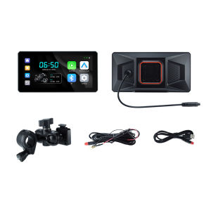 EKIY 6.0" Wireless CarPlay Moto Android Auto Portable Digital Motorcycle Dashboard GPS Navigation Removable Display Screen TPMS