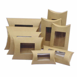 10 pcs DIY gift packaging with windowskraft paper multi size pillow packaging box