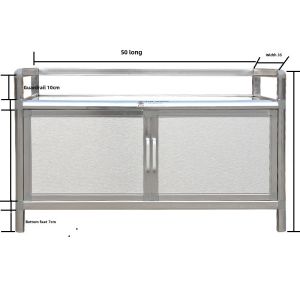 Simple Brushed Aluminum Alloy Cupboard Stainless Steel Cabinet Counter Cabinet Tea Cabinet Kitchen Microwave Oven Cabinet Storage Sideboard Cabinet