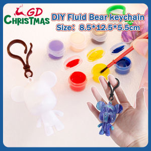 GD Christmas Cartoon Coloring Plaster Fluid Bear Keychain: A Fun & Educational DIY Toy