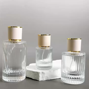 [HCM] Chai chiết nước hoa 30ml 50ml 100ml thuỷ tinh sọc hình trụ nắp trắng dày dặn