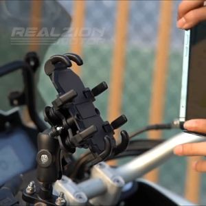 REALZIONMOTOR Motorcycle Phone Holder For Grip Handle Pcx Xsr Mt15 Cbr Adv Duke Anti-vibration Sturdy 360 Rotation