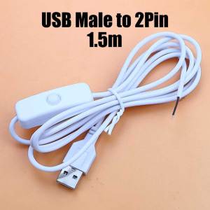 5V Switch Power Supply Wire USB Male to Female / 2/3 Core Connection Cable Button ON OFF 2A For LED Strip Lamp Bulb Light DIY
