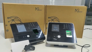 NGTeco Face Attendance Machine Biometrics Time Card Attendance RFID Card PIN 4-in-1 Automatic Punch Machine with APP for iOS Android (0 Monthly Fee) Bundy Clock Time Clock Time Recorder MB1