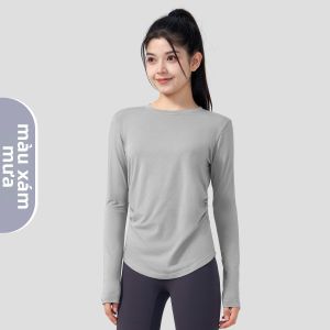 Áo Thun Yoga Tay Dài Co Giãn Thông Hơi Khô Nhanh từ Len Merino