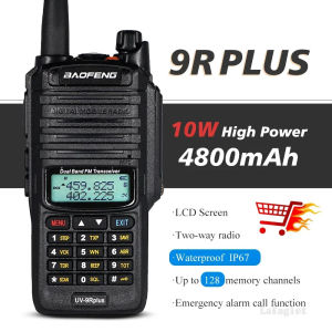 Baofeng UV-9R Plus 15W IP68 Dual Band IP68 Waterproof Walkie Talkie 16KM Long Range Portable HF Transceiver CB Hunting Ham Radio