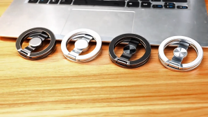 Fonken Double-Sided Magnetic Phone Holder Zinc Alloy Fingertip Gyroscope Foldable 360° Rotating Mgsafe Stand