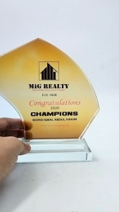 CRYSTAL AWARD PLAQUE OCC 022 (READY IN 48 HOURS)