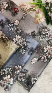 [1 METER] Satin VELVET MOTIF - Kain Saten Bridesmaid Best Quality - Bahan Kain Halus Silky Premium