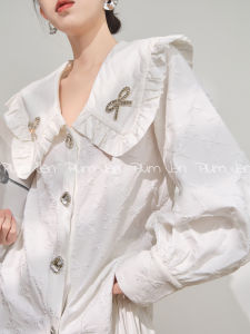 PlumJan | Áo Blouse Nữ Có Cổ Ren